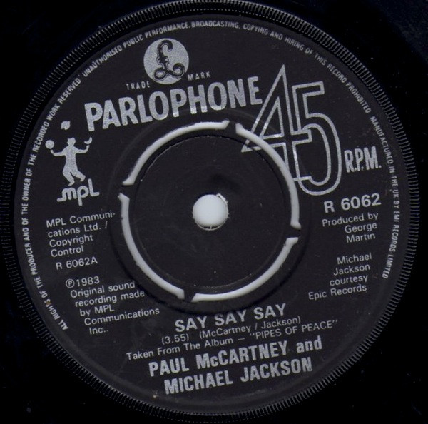Paul McCartney - Say Say Say - Used Vinyl Record 7" image 3