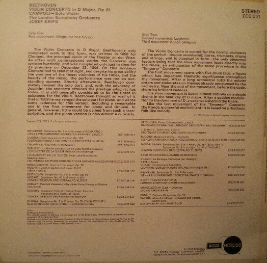 Ludwig van Beethoven - Violin Concerto - Used Vinyl Record image 2