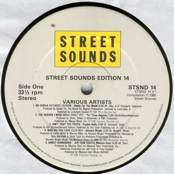 Various - Street Sounds Edition 14 - Used Vinyl Record image 3