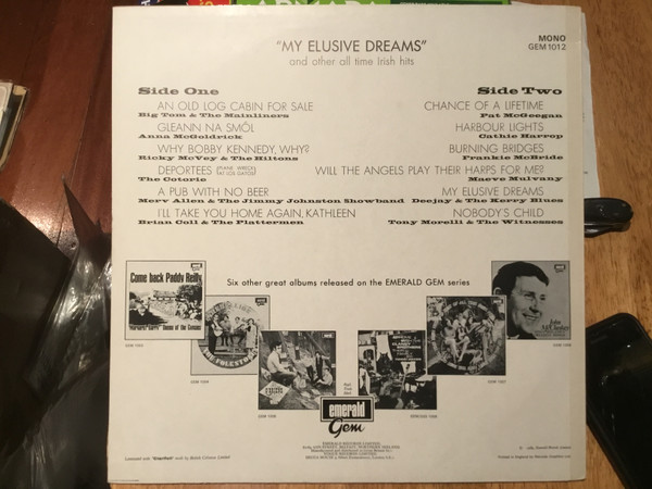 Various - My Elusive Dreams And Other All Time Irish Hits - Used Vinyl image 2
