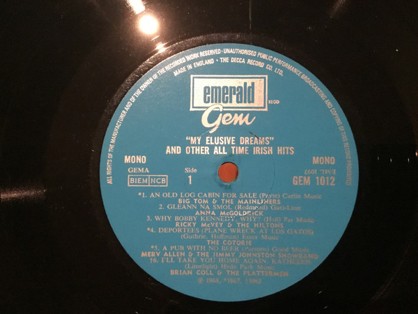 Various - My Elusive Dreams And Other All Time Irish Hits - Used Vinyl image 3