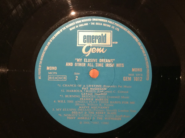 Various - My Elusive Dreams And Other All Time Irish Hits - Used Vinyl image 4