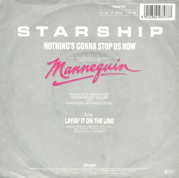 Starship - Nothing's Gonna Stop Us Now - Used Vinyl Record 7" image 2