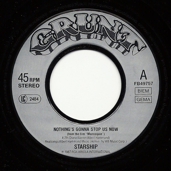 Starship - Nothing's Gonna Stop Us Now - Used Vinyl Record 7" image 3