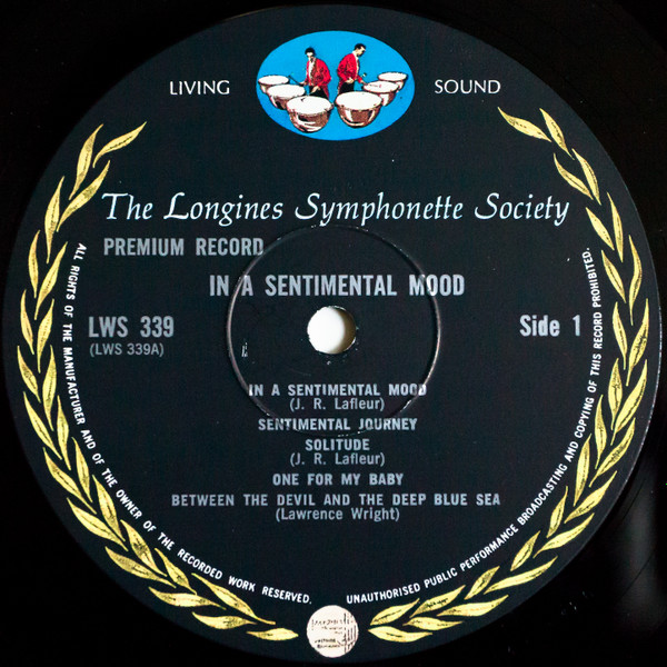 Longines Symphonette - In A Sentimental Mood - Used Vinyl Record image 3