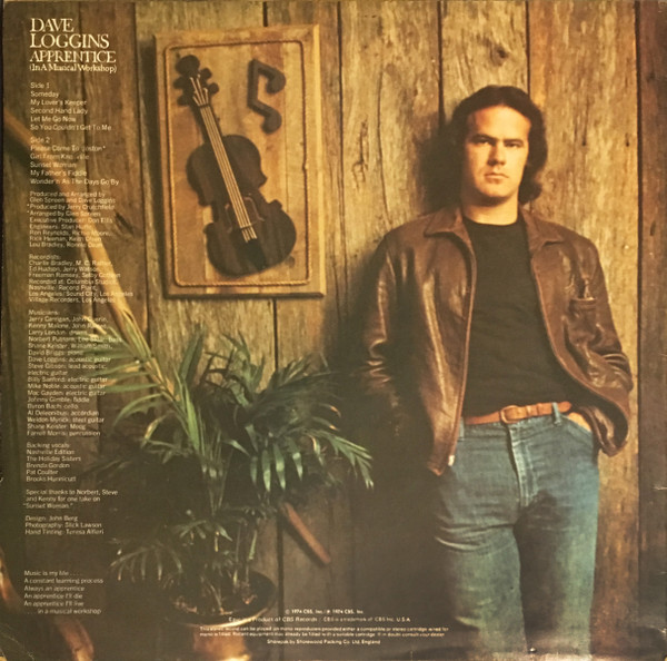 Dave Loggins - Apprentice (In A Musical Workshop) - Used Vinyl Record image 2