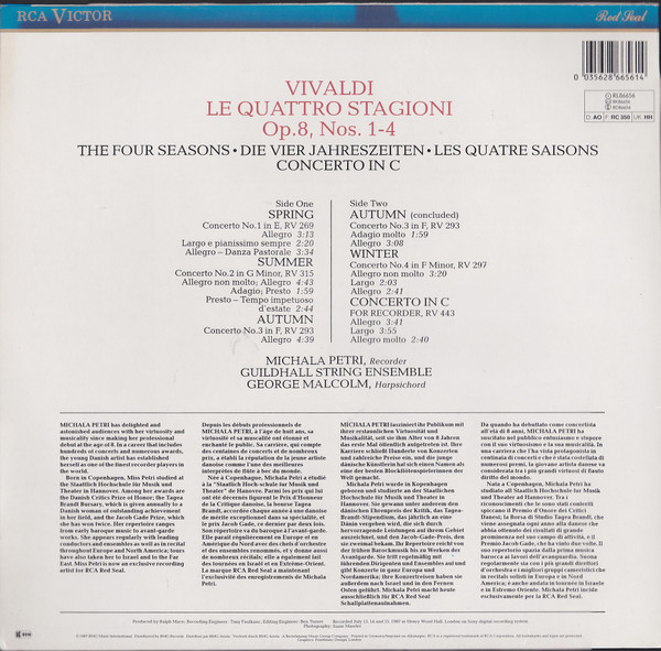 Michala Petri - Vivaldi - Le Quattro Stagioni Op. 8, Nos 1-4 - Used image 2