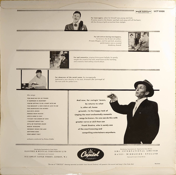 Frank Sinatra - Songs For Swingin' Lovers! - Used Vinyl Record image 2