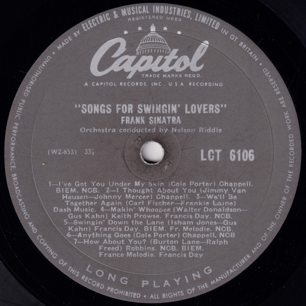 Frank Sinatra - Songs For Swingin' Lovers! - Used Vinyl Record image 4