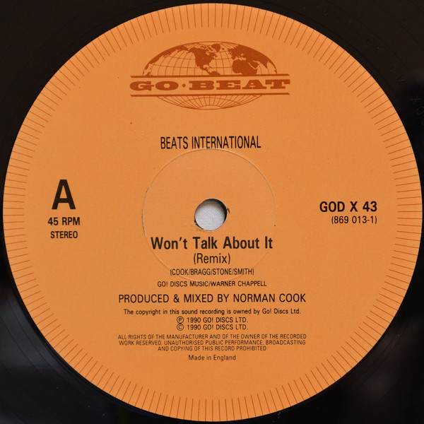 Beats International - Won't Talk About It - Used Vinyl Record 12" image 3