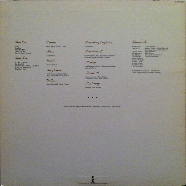 Robert Palmer - Pride - Used Vinyl Record image 2