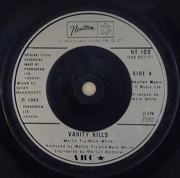 ABC - Vanity Kills - Used Vinyl Record 7" image 3