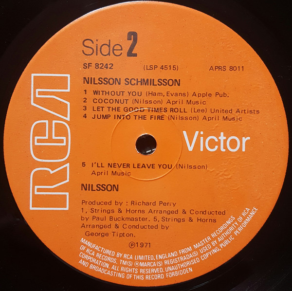 Harry Nilsson - Nilsson Schmilsson - Used Vinyl Record image 4