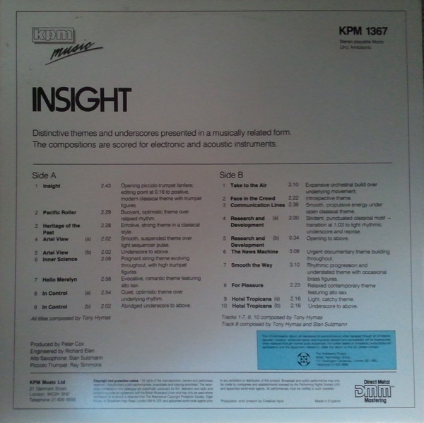 Tony Hymas - Insight - Used Vinyl Record image 2