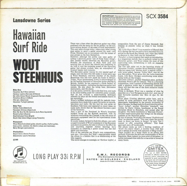 Wout Steenhuis - Hawaiian Surf Ride - Used Vinyl Record image 2