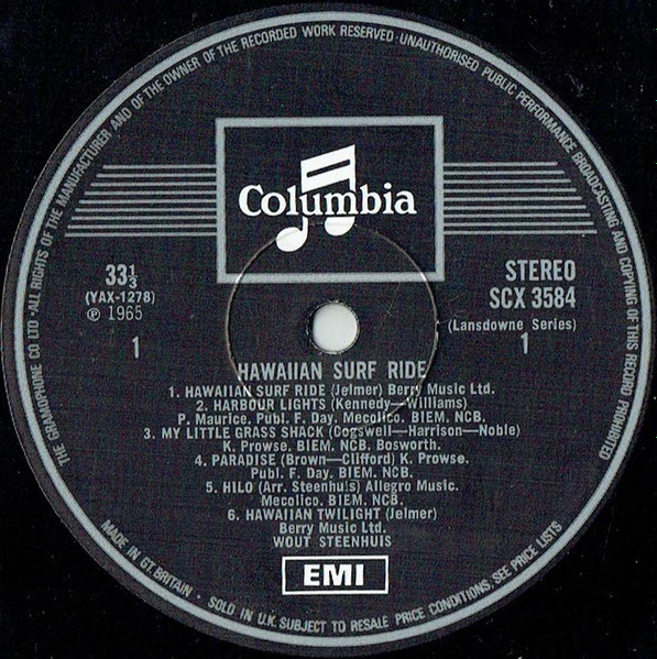 Wout Steenhuis - Hawaiian Surf Ride - Used Vinyl Record image 3