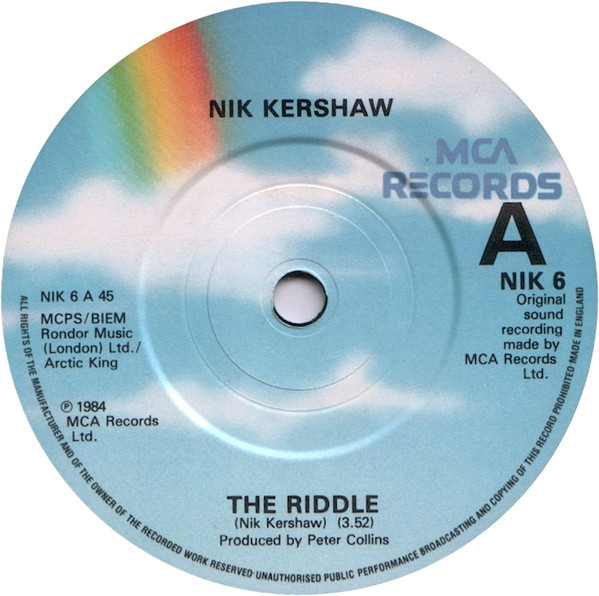 Nik Kershaw - Riddle - Used Vinyl Record 7" image 3
