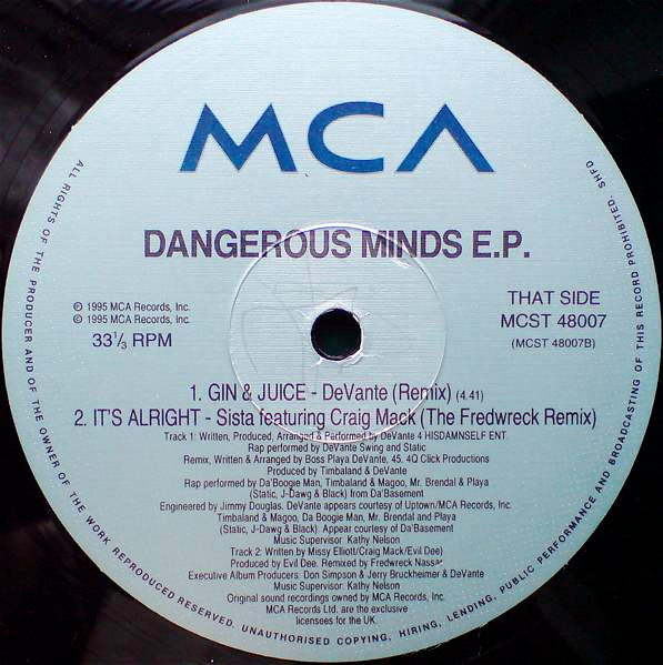 Various - Dangerous Minds EP - Used Vinyl Record 12" image 4