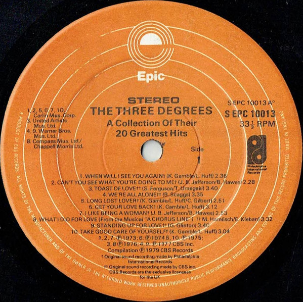 Three Degrees - A Collection Of Their 20 Greatest Hits - Used Vinyl R image 3