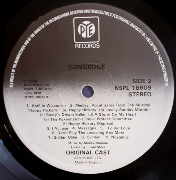 Monty Norman - Songbook. Original Cast Album - Used Vinyl Record image 4