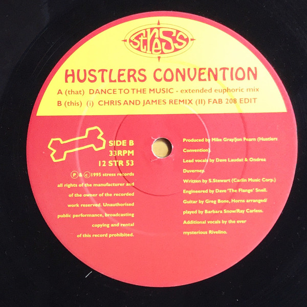 Hustlers Convention - Dance To The Music - Used Vinyl Record 12" image 3