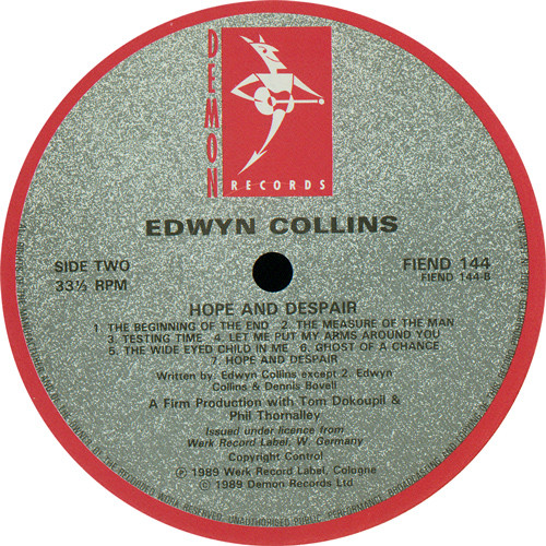 Edwyn Collins - Hope And Despair - Used Vinyl Record image 4