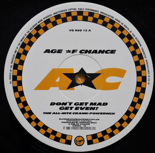 Age Of Chance - Don't Get Mad...Get Even! - Used Vinyl Record 12" image 3