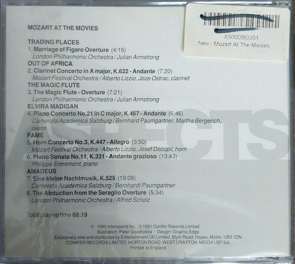 Wolfgang Amadeus Moz - Mozart At The Movies - Used CD image 2