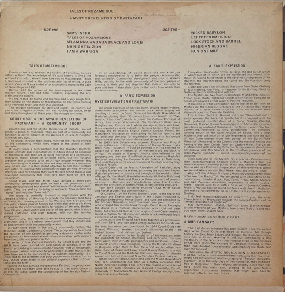 Count Ossie - Tales Of Mozambique - Used Vinyl Record image 2