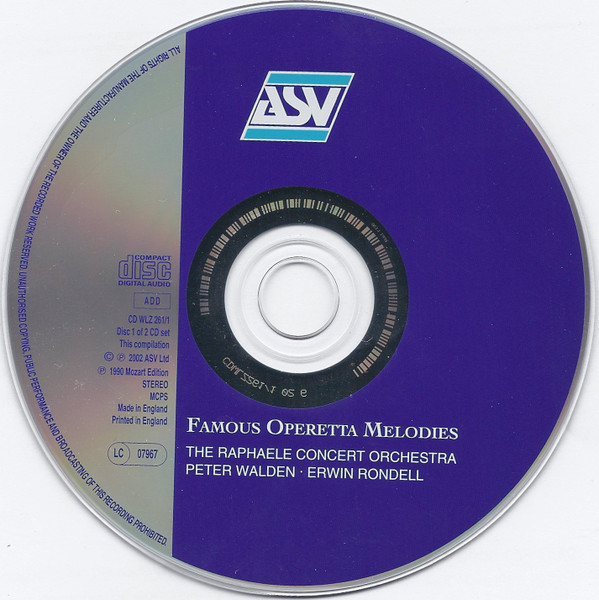 Franz von Suppe - Famous Operetta Melodies - Used CD image 3