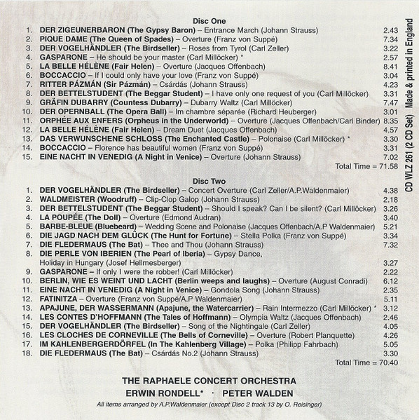 Franz von Suppe - Famous Operetta Melodies - Used CD image 7