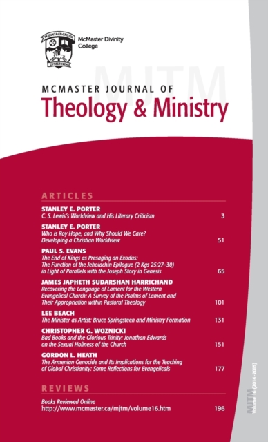 McMaster Journal of Theology and Ministry: Volume 16, 2014-2015