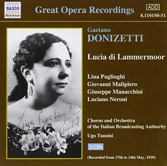 VARIOUS ARTISTS - DONIZETTI LUCIA DI LAMMERMOOR. (PAGLIUGHI MALIPIERO MA image 1