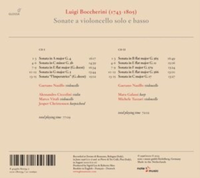 Luigi Boccherini: Cello Sonatas