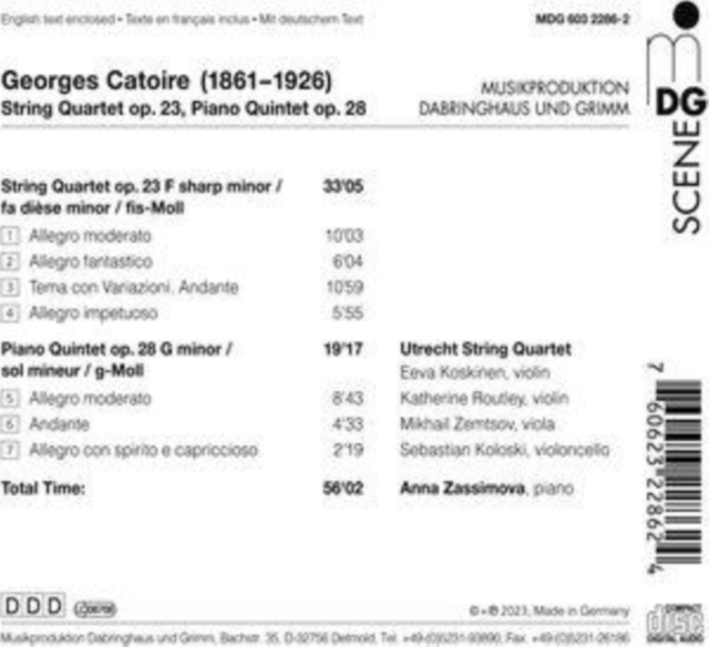 Georges Catoire: String Quartet Op. 23 & Piano Quintet Op. 28 - CD image 1
