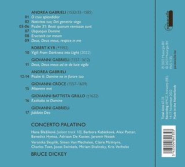 Concerto Palatino, Bruce Dickey, Hana Blazikova - Ex Tenebris Ad Lucem CD  RELEASE DATE 15/09/23 (THIS CAN CHANGE!)