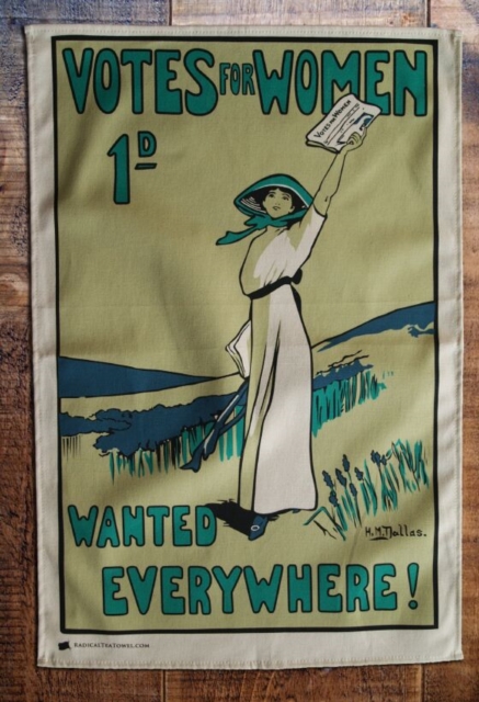 VOTES FOR WOMEN WANTED TEA TOWEL