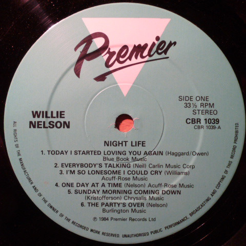 Willie Nelson - Night Life - Used Vinyl Record image 1