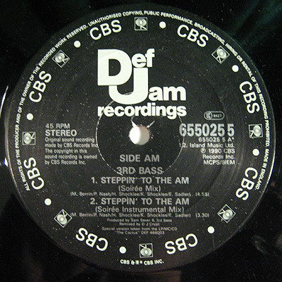3rd Bass - Steppin' To The AM / The Cactus - Used Vinyl Record 12"