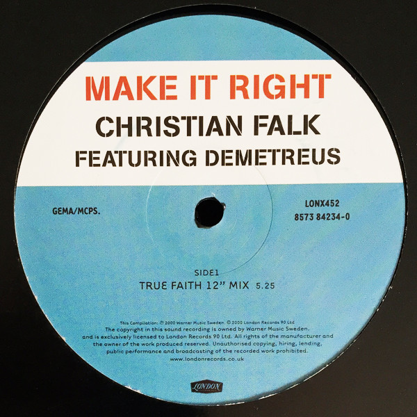 Christian Falk - Make It Right - Used Vinyl Record 12" image 1
