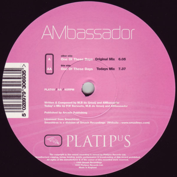 AMbassador - One Of These Days - Used Vinyl Record 12"