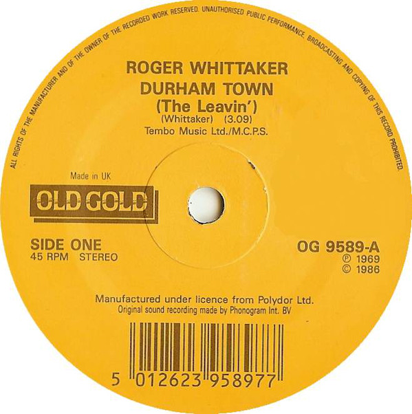 Roger Whittaker - Durham Town / I Don't Believe In If Anymore - Used image 1