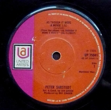 Peter Sarstedt - As Though It Were A Movie - Used Vinyl Record 7" image 1