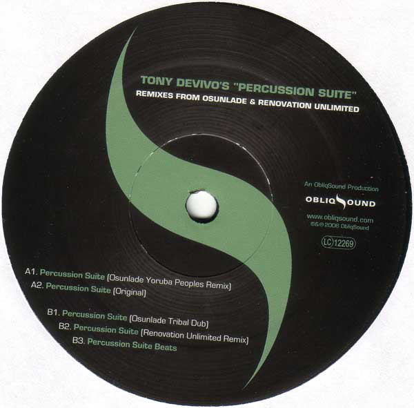 Tony Devivo - Percussion Suite (Remixes) - Vinyl Record 12" image 1