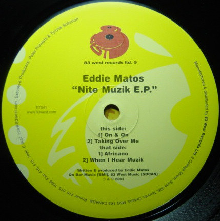 Eddie Matos - Nite Muzik E.P. - Used Vinyl Record 12" image 1