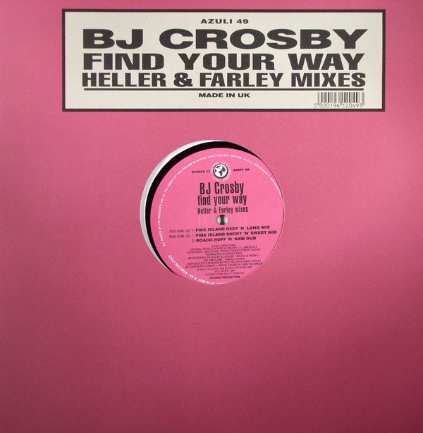 BJ Crosby - Find Your Way (Heller & Farley Mixes) - Used Vinyl Record image 1
