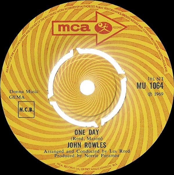 John Rowles - One Day - Used Vinyl Record 7" image 1