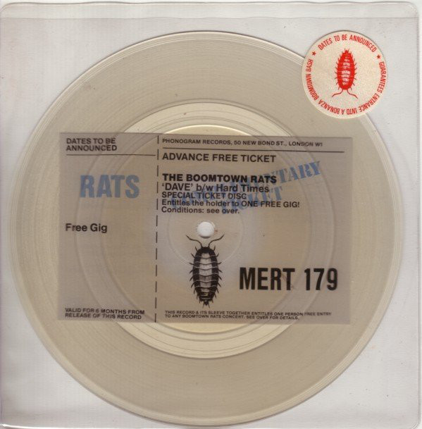 Boomtown Rats - Dave - Used Vinyl Record 7" image 1
