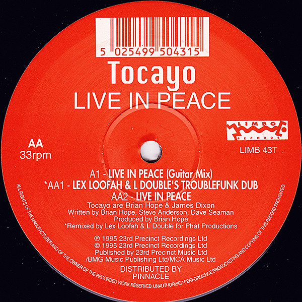 Tocayo - Live In Peace - Used Vinyl Record 12" image 1