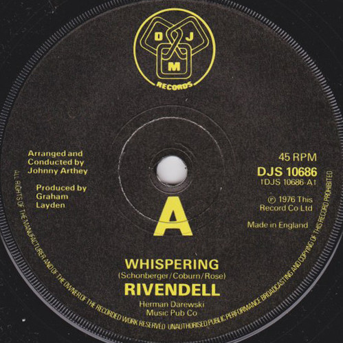 Rivendell - Whispering - Used Vinyl Record 7" image 1